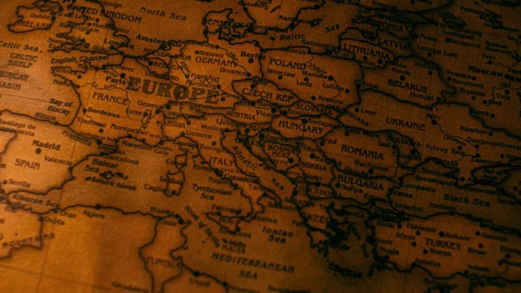 Mapa Europy kolorowanki gratis w PDF do druku